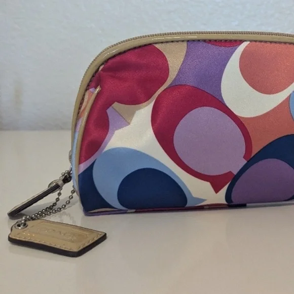 Coach Signature Scarf or Cosmetics Bag Like New Condition - Picture 1 of 4